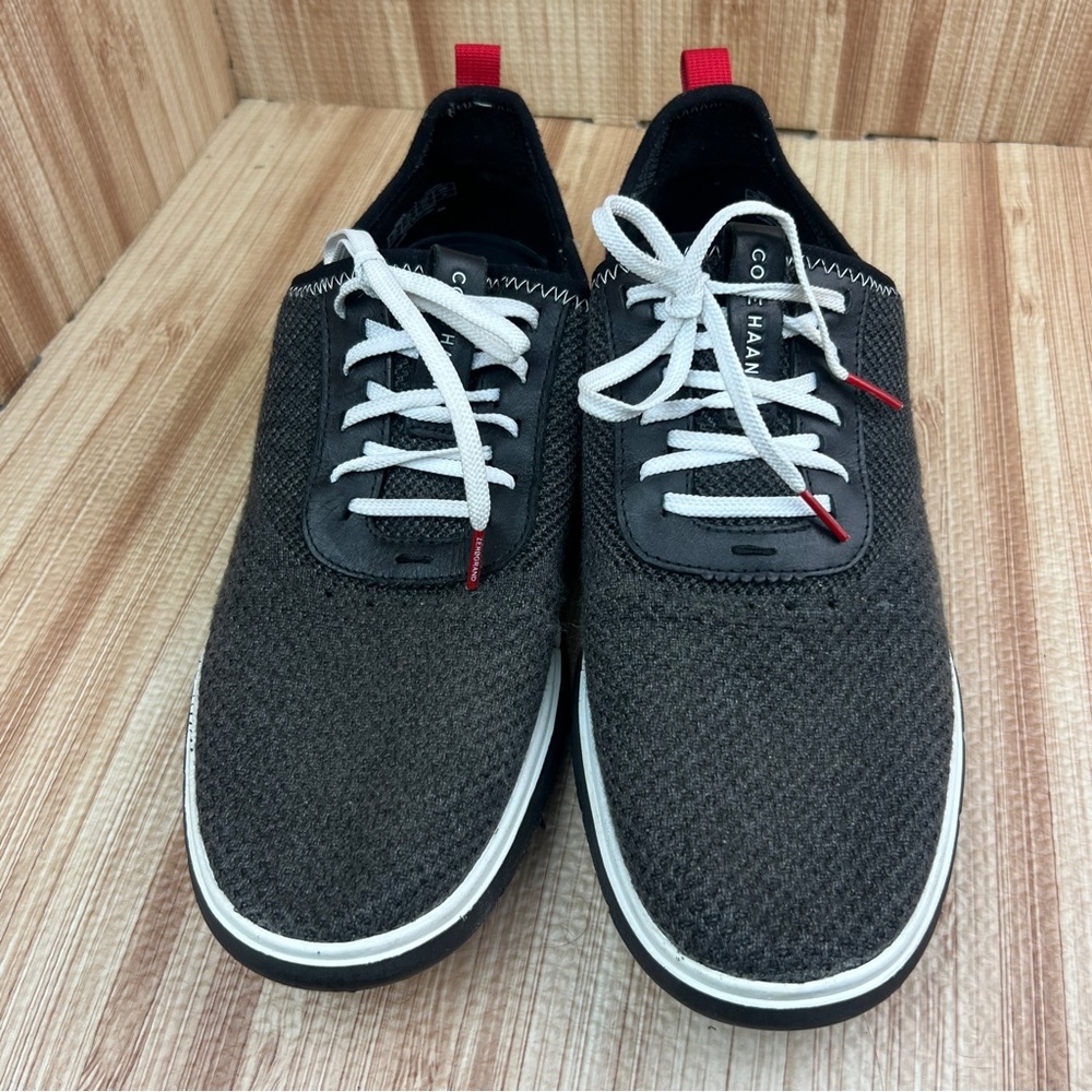 Cole Haan Shoes Mens Size 11.5 Black Gray ZEROGRAND Knit Lace Up Sneakers C31402 - Picture 2 of 8